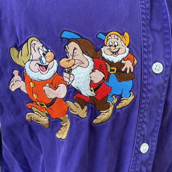 Disney Embroidered 7 Dwarfs Button Front Cotton Shirt - Picture 3 of 10
